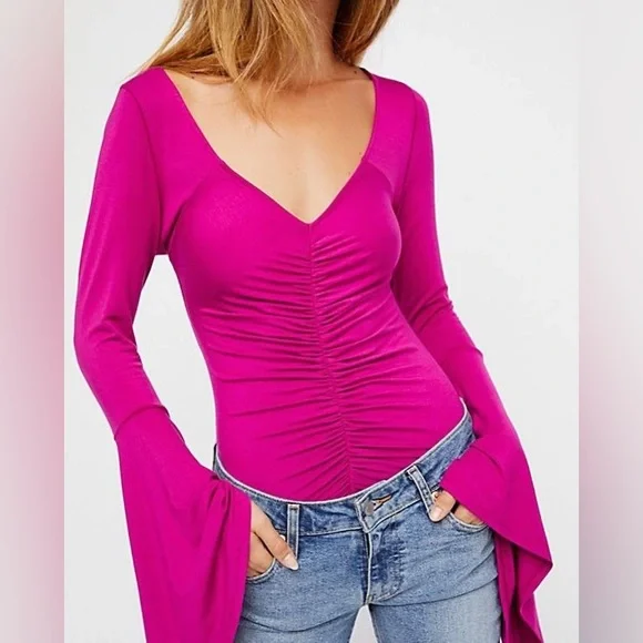 We the Free What a Babe fuchsia size small top. - Picture 1 of 4